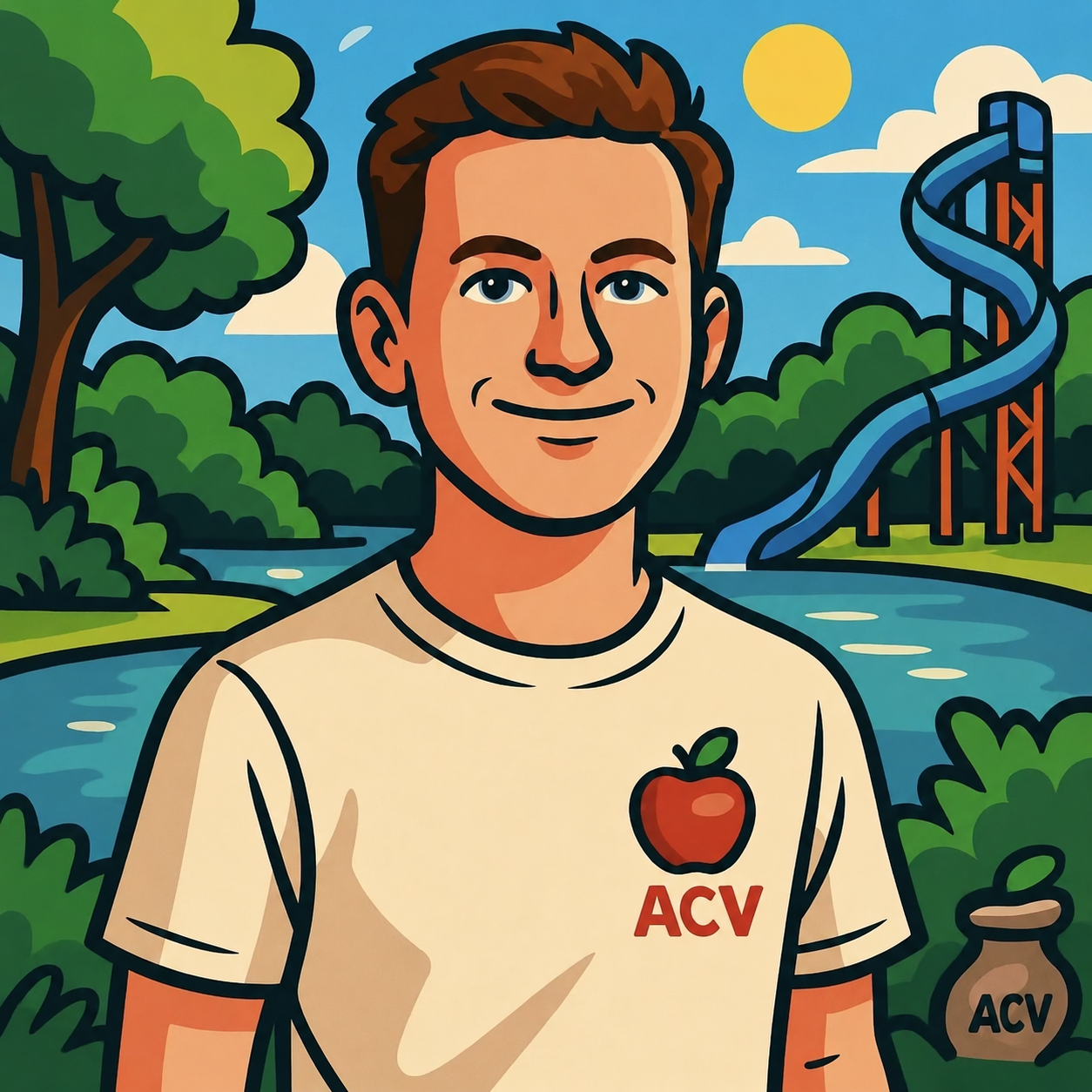 Nic’s illustrated cartoon character